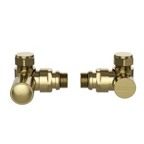 Lavo Corner Radiator Valve Brushed Brass