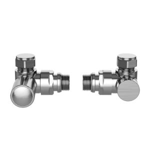 Lavo Corner Radiator Valve Brushed Stainless Steel