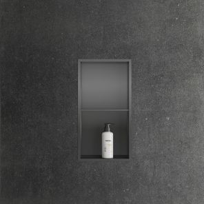 Lavo Niche Dual Non Lit 600 x 300mm Brushed Gunmetal Black