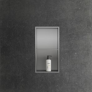 Lavo Niche Dual Non Lit 600 x 300mm Brushed Steel