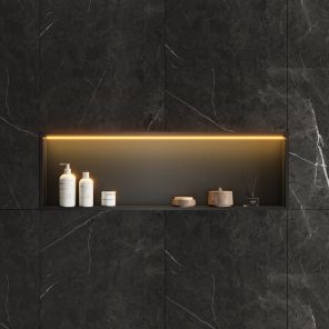 Lavo Niche With LED Light 1190 x 260mm Matt Black