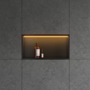 Lavo Niche With LED Light 600 x 300mm Matt Black