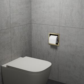 Lavo Recessed Toilet Roll Holder Brushed Brass