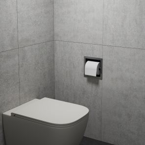 Lavo Recessed Toilet Roll Holder Brushed Gunmetal Black