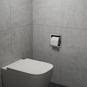 Lavo Recessed Toilet Roll Holder Brushed Steel
