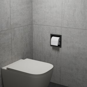 Lavo Recessed Toilet Roll Holder Matt Black