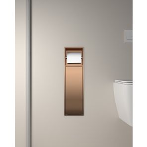 Lavo Recessed Toilet Roll Holder & Brush Holder Brushed Bronze