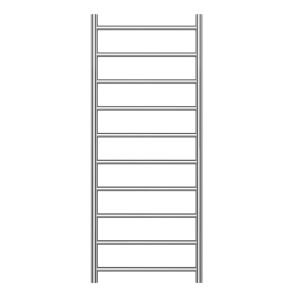 Zen 304 Stainless Steel Heated Towel Rail 1200 x 500mm Brushed Stainless Steel