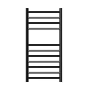 Nova 304 Stainless Steel Heated Towel Rail - 800 x 400mm - Brushed Gunmetal Black
