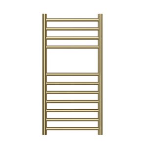 Nova 304 Stainless Steel Heated Towel Rail - 800 x 400mm - Brushed Brass