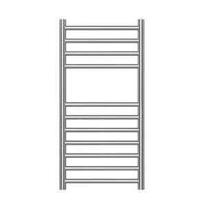 Nova 304 Stainless Steel Heated Towel Rail - 800 x 400mm - Brushed Stainless Steel